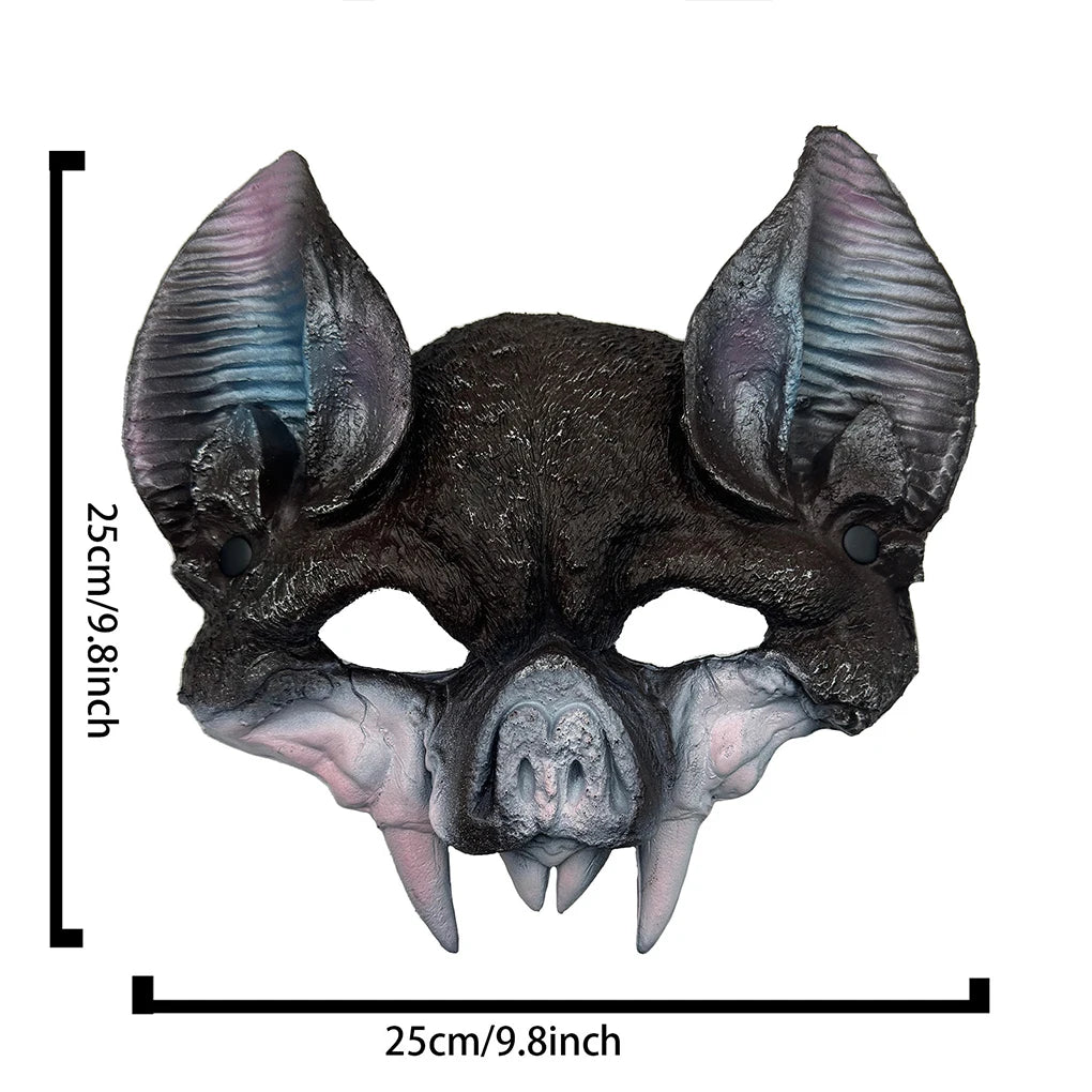 2025 Vampire Scary Halloween Masks Creepy Carnival Props Evil Cosplay Masks Halloween Bat Mask Bat Face Cover Mardi Gras Mask